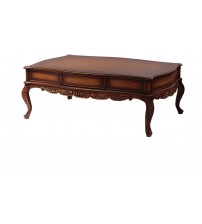 Masifart Oymalı Bombe Orta Sehpa Ceviz Silme